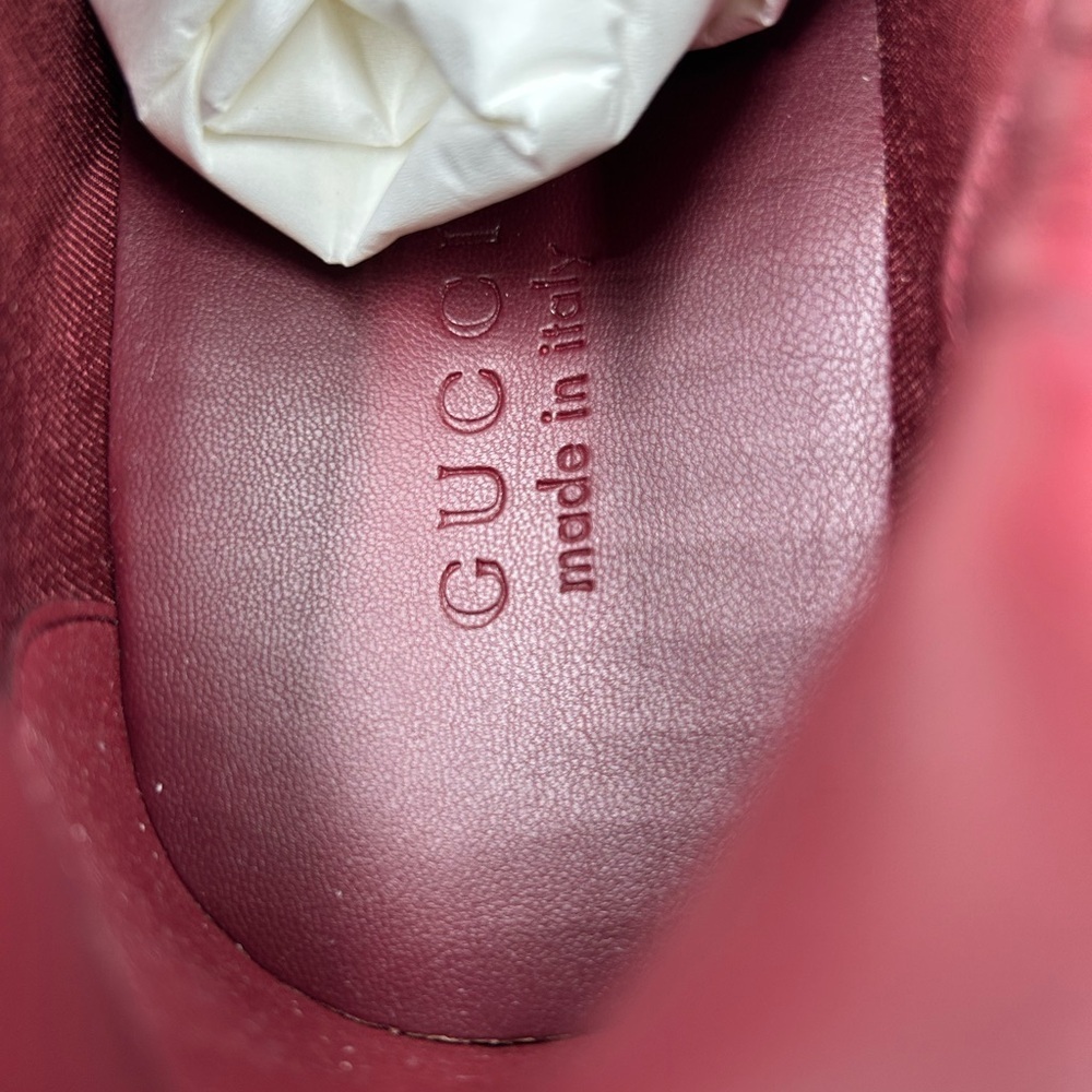 Men's Gucci re-Web sneakers in white leather with red accents size 12.5 Italy - Picture 7 of 13